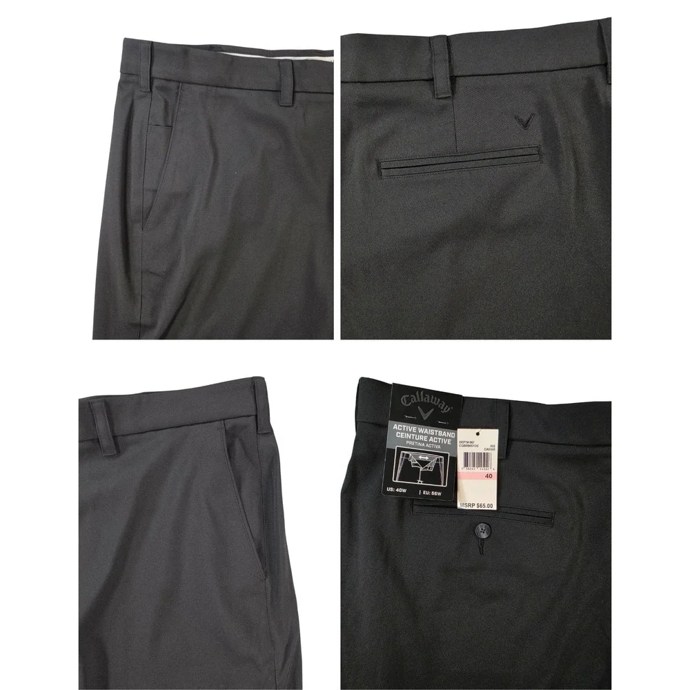 NWT Callaway Golf Active Waistband Performance Shorts‎ Mens 40 Black
